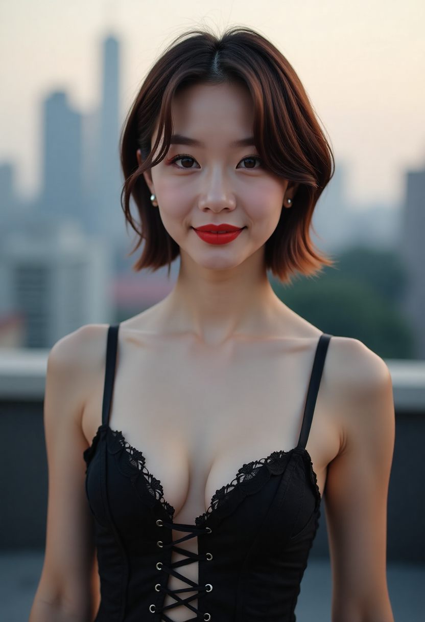 旅行途中被夕阳照亮的街道