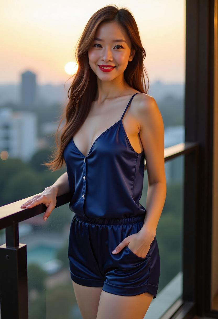 山间小路与远处的晨雾